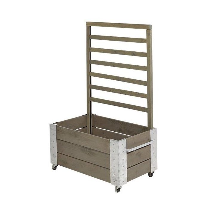 Cubic Blomsterkasse med espalie grå