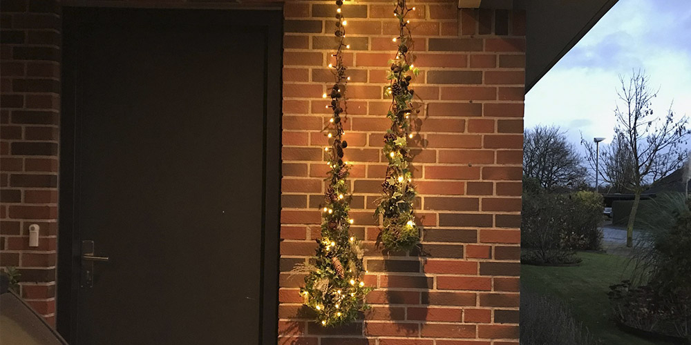 Efeu dekoration med lys