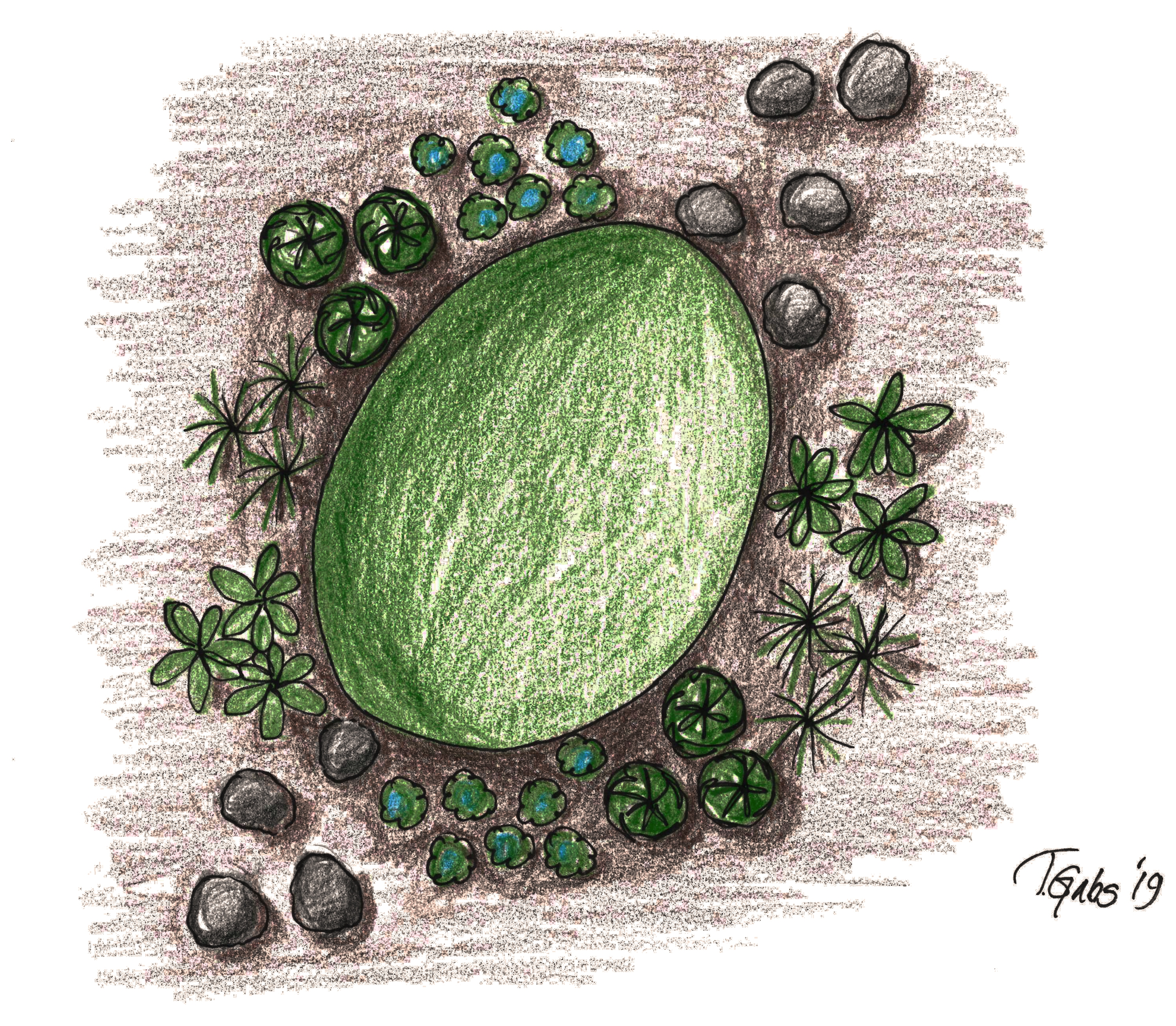 Haveplan planter i grupper