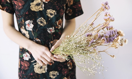 Tørrede blomster i buket